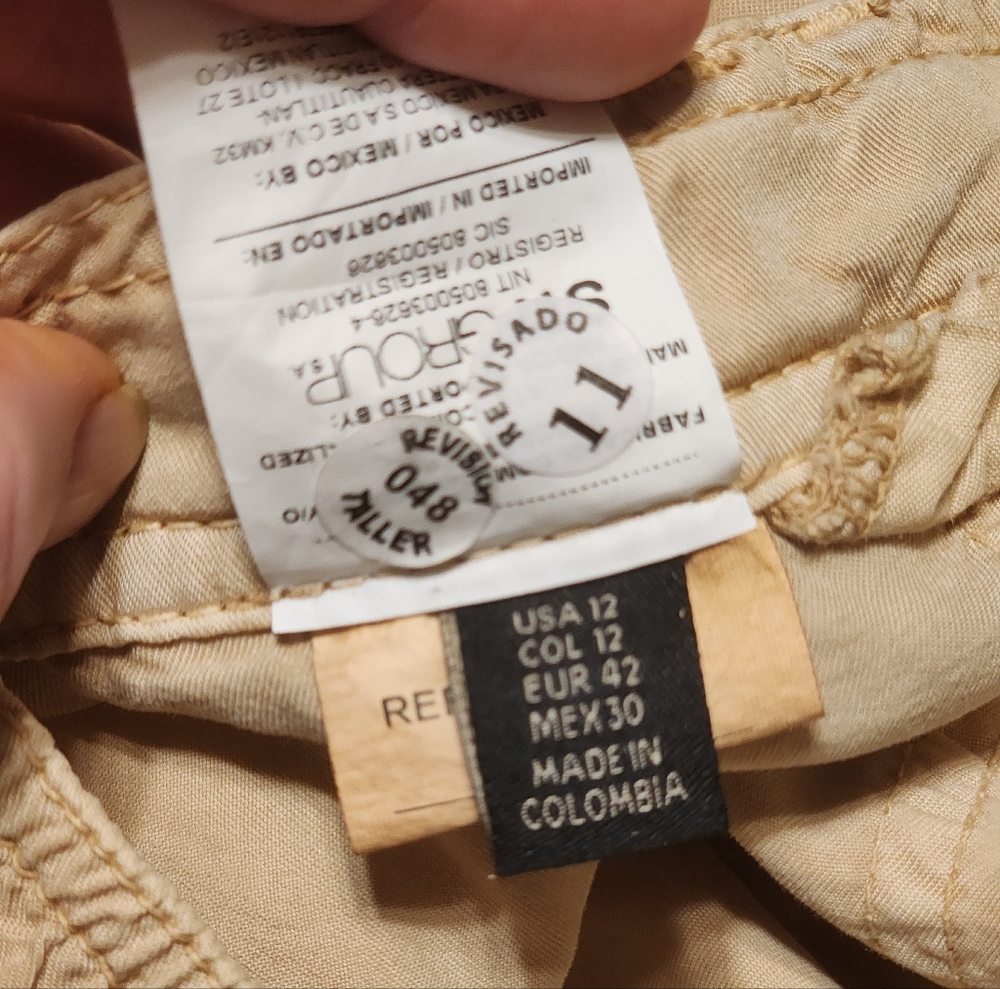 NWT Studio F Maxi Utility Cargo Tan Skirt Size 12 - Picture 13 of 14
